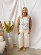 Blue Blossom Tank Top-Tank Tops-allie Rose-The Silo Boutique, Women's Fashion Boutique Located in Warren and Grand Forks North Dakota