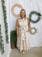 Kiki Animal Midi Dress-Dresses-ENTRO-The Silo Boutique, Women's Fashion Boutique Located in Warren and Grand Forks North Dakota