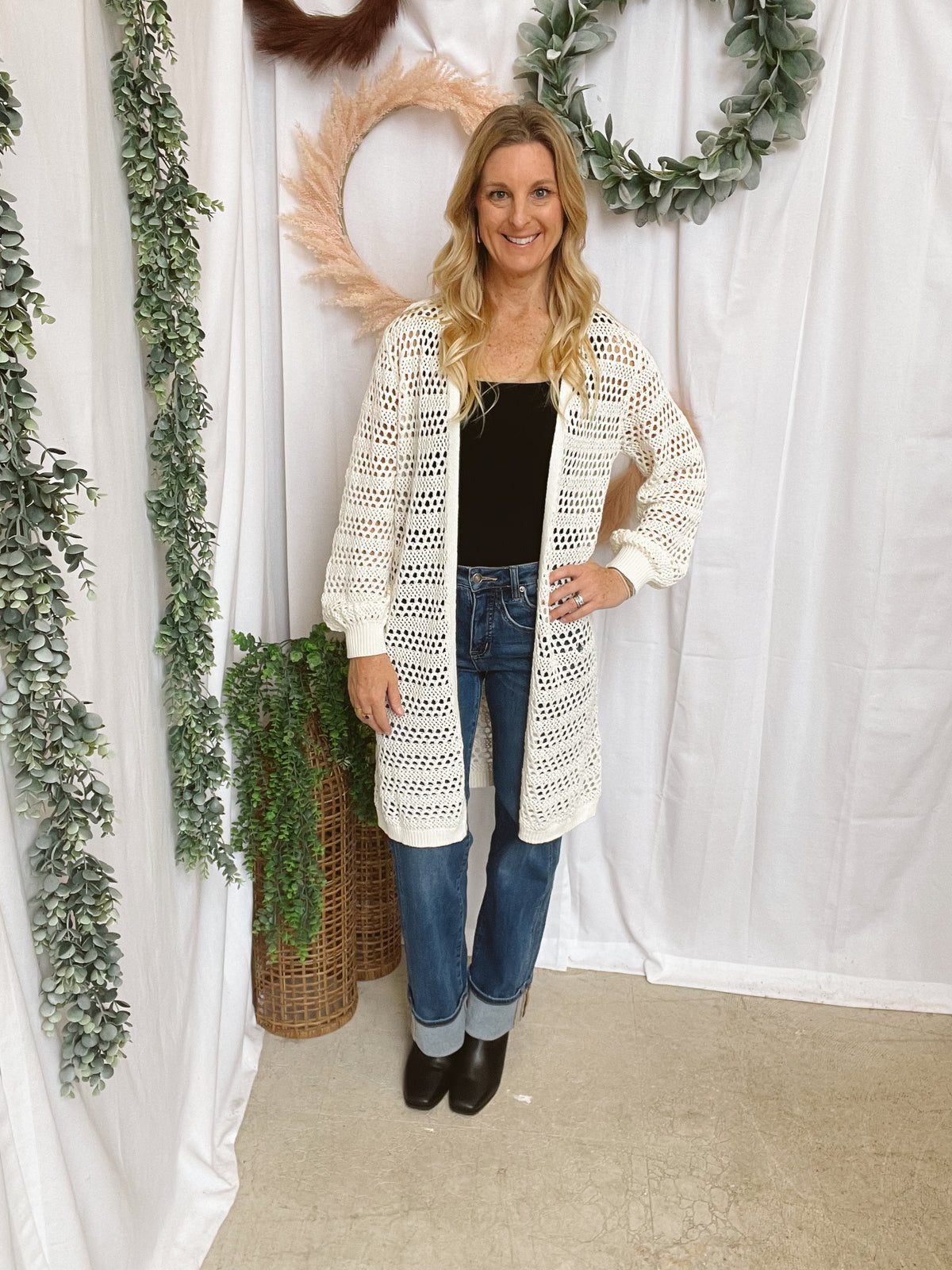 Open Weave Longline Cardigan-Cardigans-cozy co-The Silo Boutique, Women's Fashion Boutique Located in Warren and Grand Forks North Dakota
