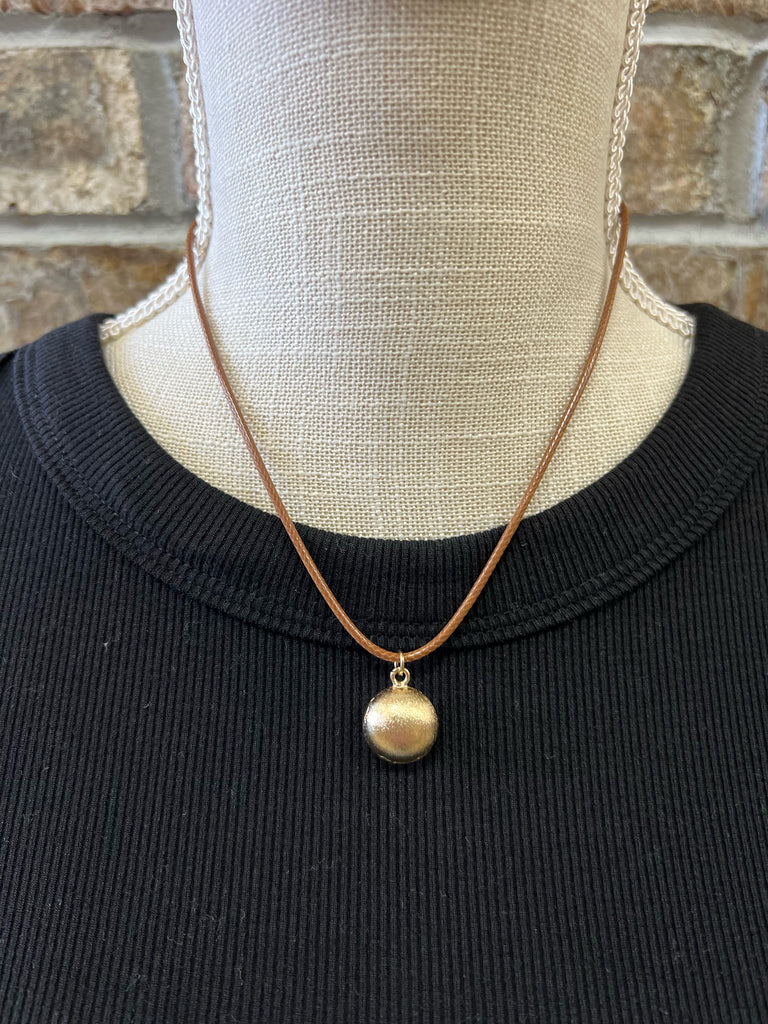 Ball Pendant Thread Necklace-Necklaces-Fame-The Silo Boutique, Women's Fashion Boutique Located in Warren and Grand Forks North Dakota