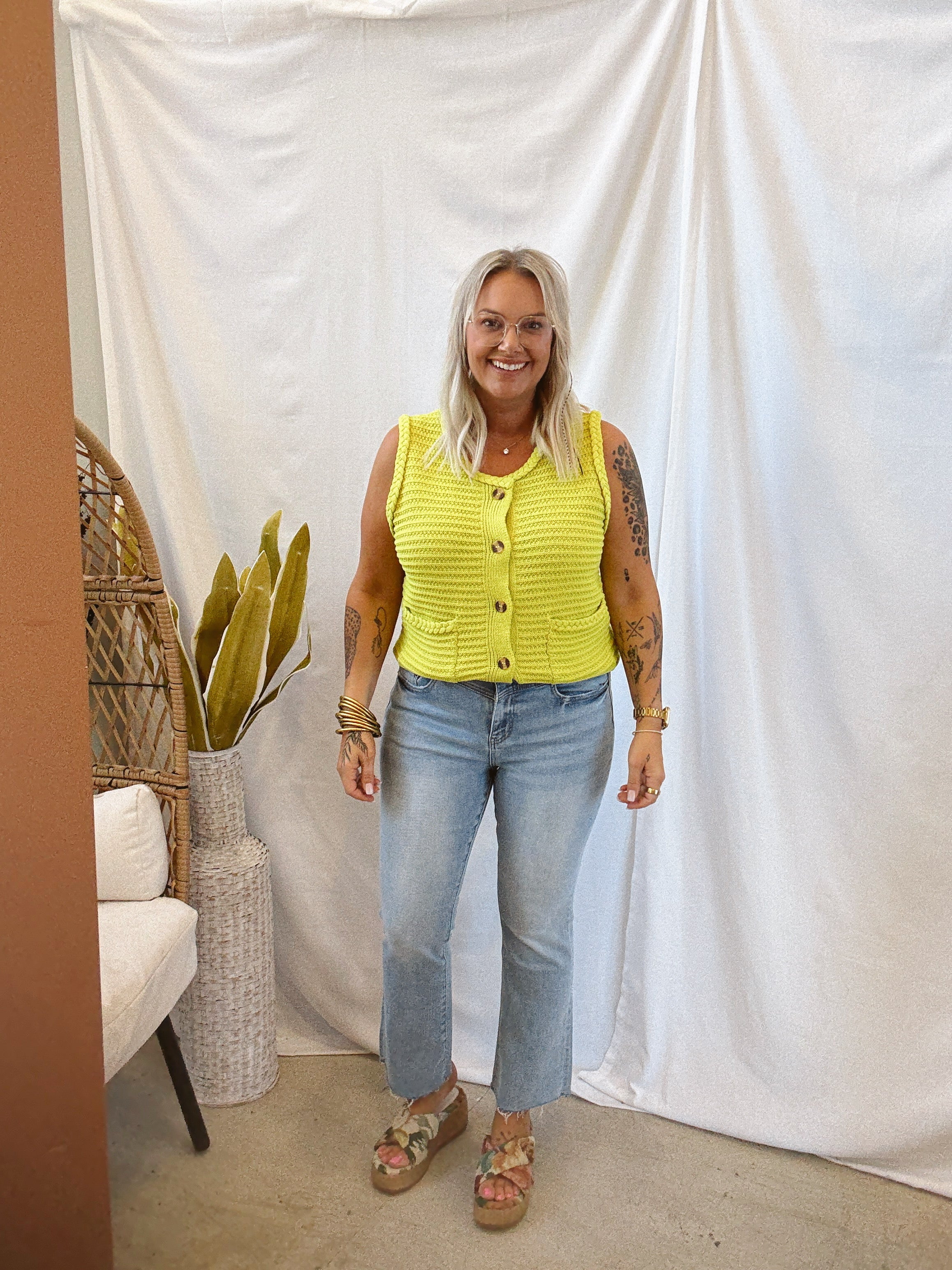 Mica Yoke Capri Blue Bootcut Jeans-Jeans-mica-The Silo Boutique, Women's Fashion Boutique Located in Warren and Grand Forks North Dakota