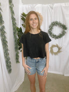 Trina Open Back Tee-Black-Short Sleeve Tops-hyfve-The Silo Boutique, Women's Fashion Boutique Located in Warren and Grand Forks North Dakota