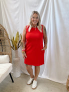 Red Scuba Tank Dress-Final Sale-Dresses-wishlist-The Silo Boutique, Women's Fashion Boutique Located in Warren and Grand Forks North Dakota