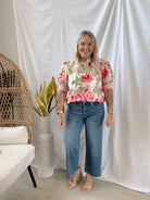 JoJo Floral Ruffle Top-Graphic Tees-jodifl-The Silo Boutique, Women's Fashion Boutique Located in Warren and Grand Forks North Dakota