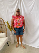 Floral Pink Mix Tank Top-Tank Tops-Umgee-The Silo Boutique, Women's Fashion Boutique Located in Warren and Grand Forks North Dakota