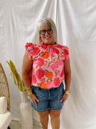 Floral Pink Mix Tank Top-Tank Tops-Umgee-The Silo Boutique, Women's Fashion Boutique Located in Warren and Grand Forks North Dakota