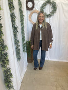 Lucy Plaid Flannel-Brown-Long Sleeve Tops-hyfve-The Silo Boutique, Women's Fashion Boutique Located in Warren and Grand Forks North Dakota