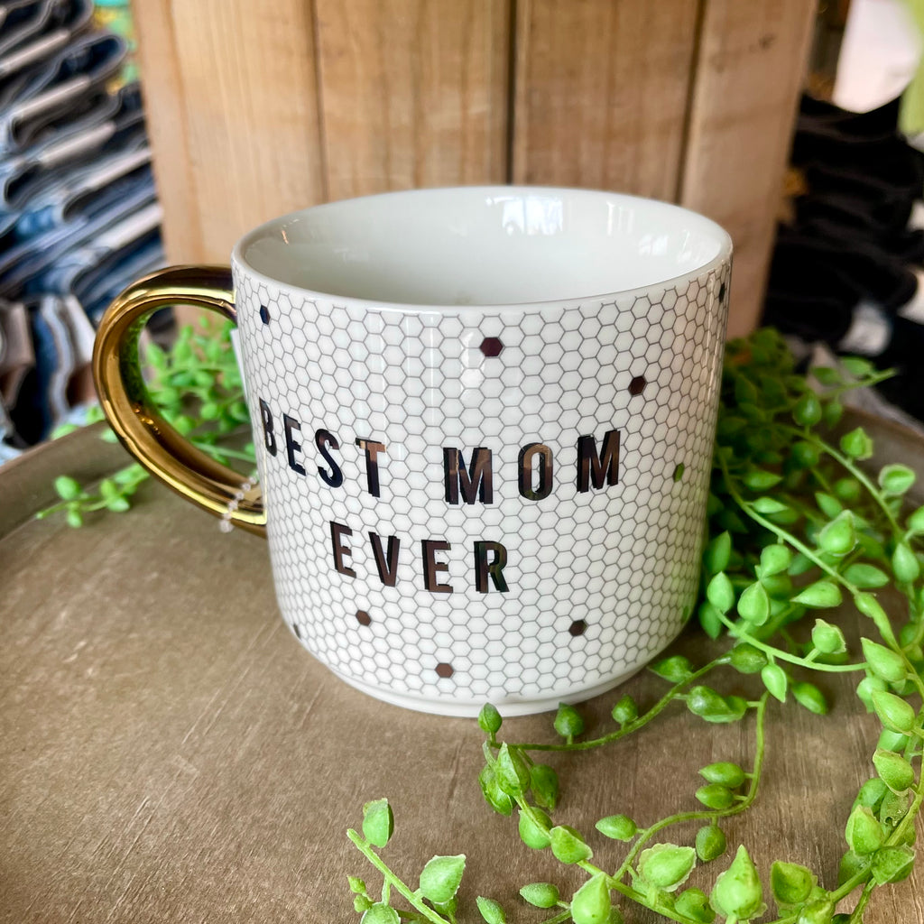 Best Mom Ever Gold Tile Coffee Mug-Drinkware-sweet water decor-The Silo Boutique, Women's Fashion Boutique Located in Warren and Grand Forks North Dakota