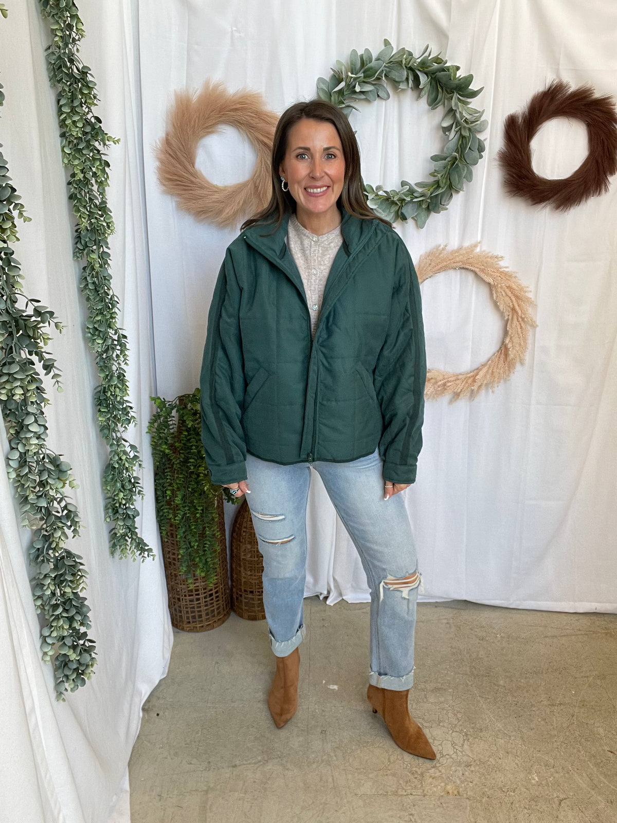Feeling Free Quilted Jacket-Teal-Coats & Jackets-hyfve-The Silo Boutique, Women's Fashion Boutique Located in Warren and Grand Forks North Dakota