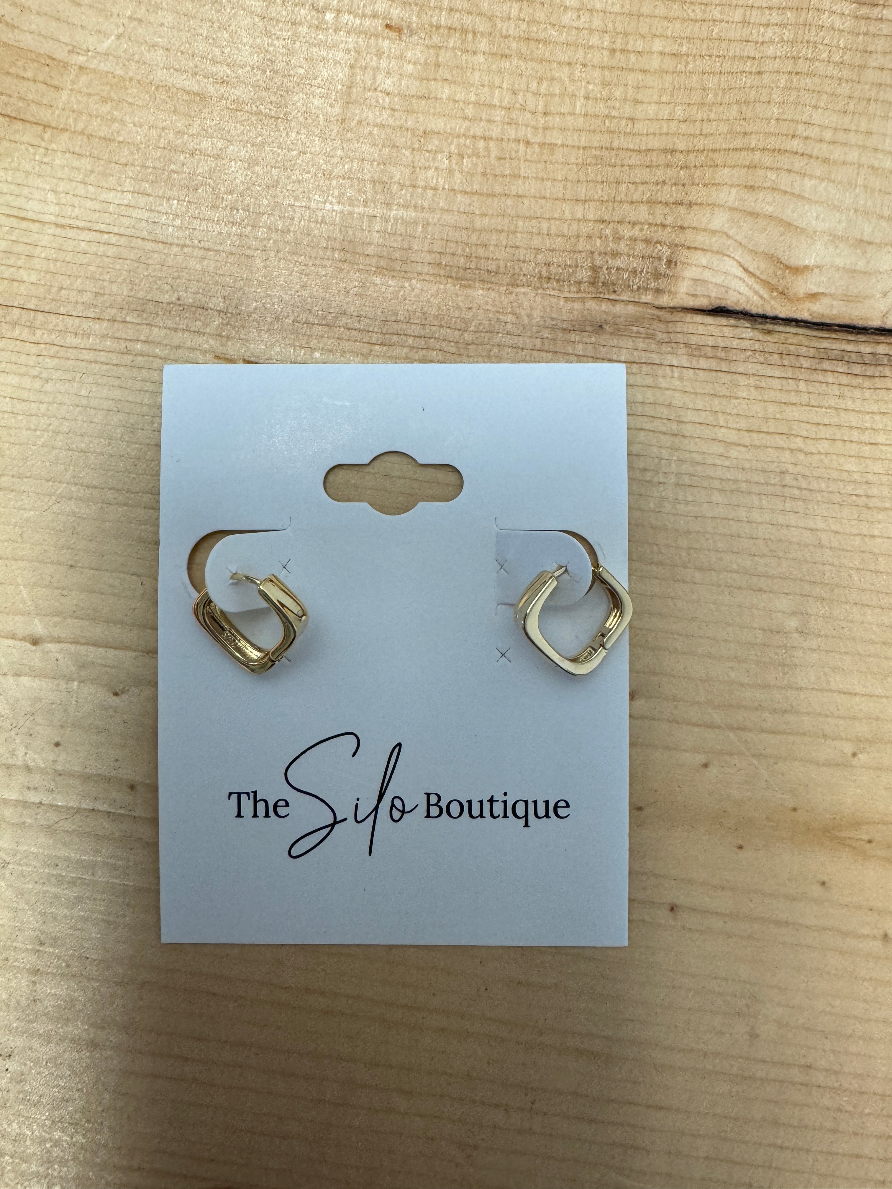 Splendid Angle Huggies-earrings-splendid iris-The Silo Boutique, Women's Fashion Boutique Located in Warren and Grand Forks North Dakota