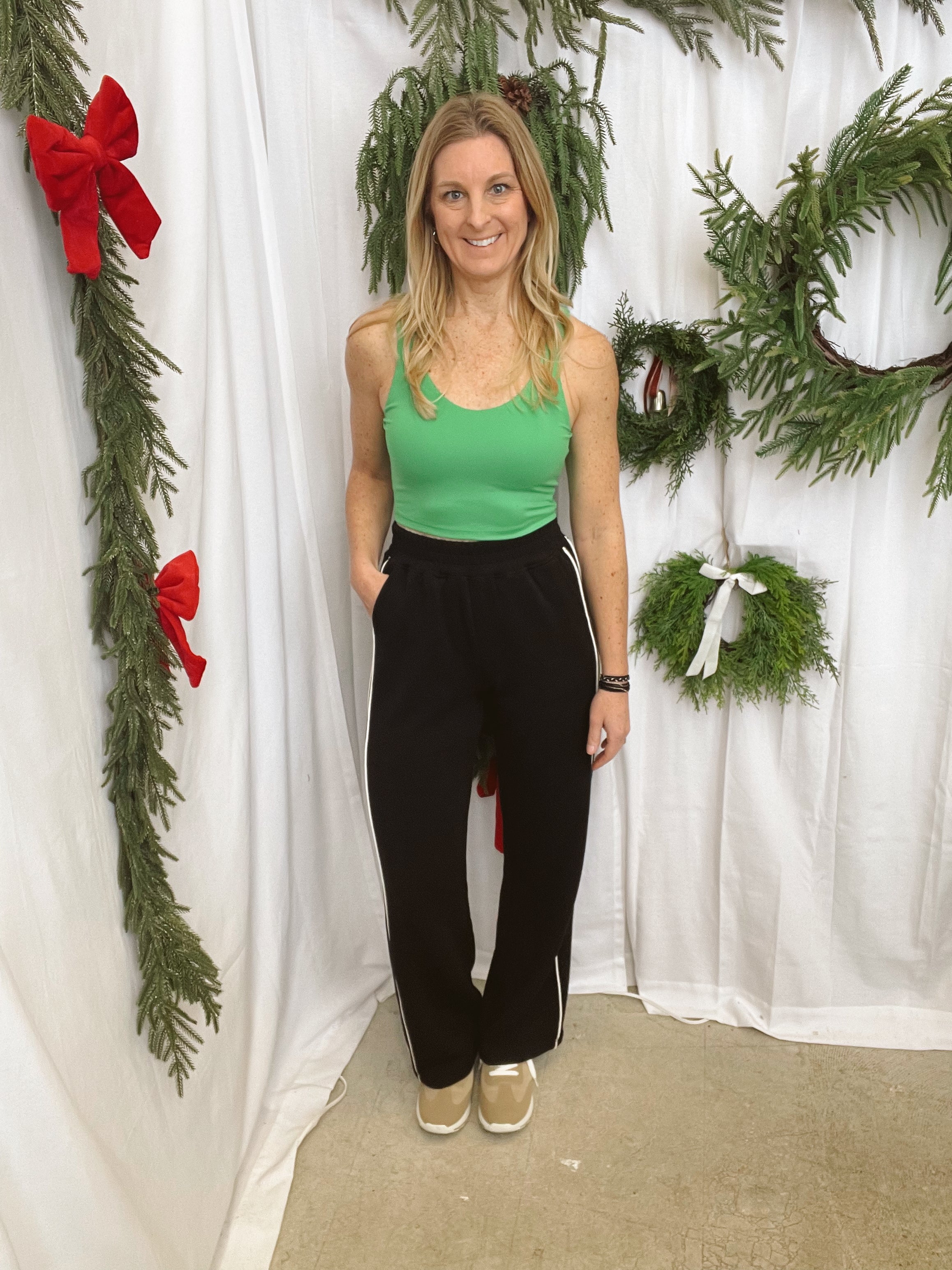 Rae Mode Piped Black Pants-Pants-rae mode-The Silo Boutique, Women's Fashion Boutique Located in Warren and Grand Forks North Dakota