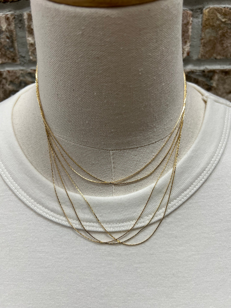 Fame Multi Layered Thin Short Necklace-Necklaces-Fame-The Silo Boutique, Women's Fashion Boutique Located in Warren and Grand Forks North Dakota