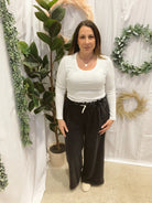 Fold Over Sweatpants-Black-sweatpants-hyfve-The Silo Boutique, Women's Fashion Boutique Located in Warren and Grand Forks North Dakota