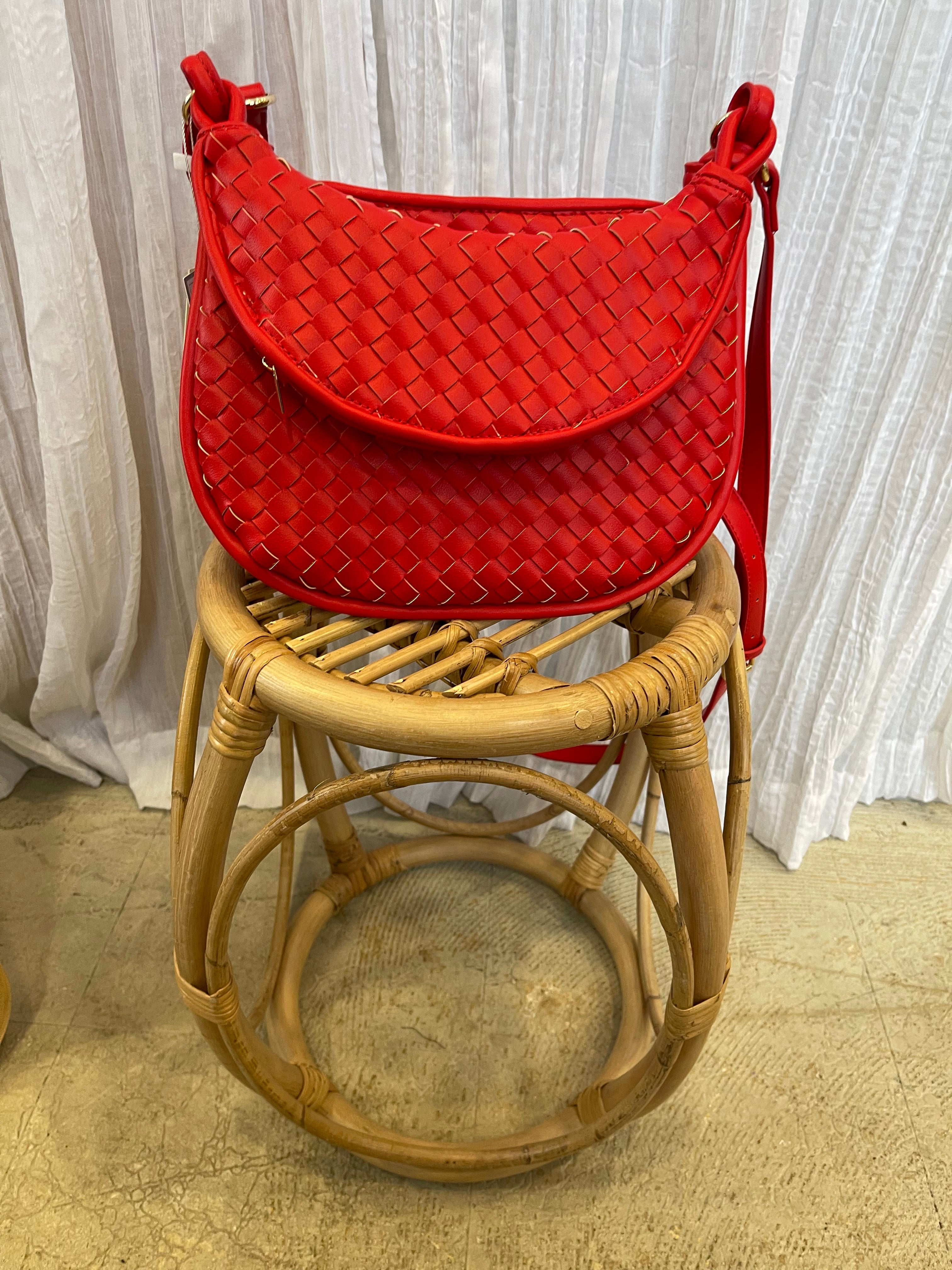 Jen and Co Kaylor Woven Purse-Red-Purses-Jen and Co-The Silo Boutique, Women's Fashion Boutique Located in Warren and Grand Forks North Dakota