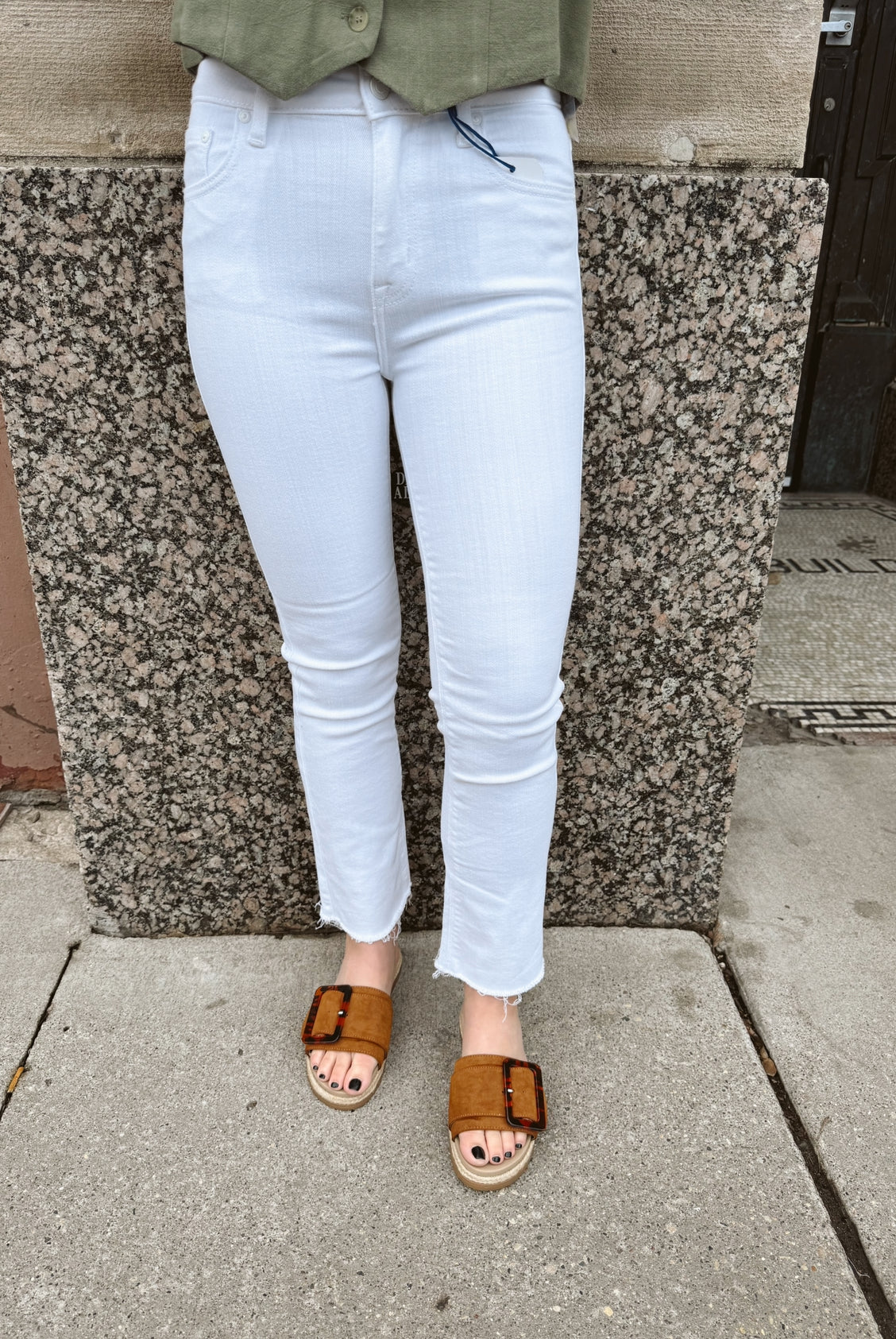 Eunina Emory White High Rise Crop Jean-Jeans-eunina-The Silo Boutique, Women's Fashion Boutique Located in Warren and Grand Forks North Dakota