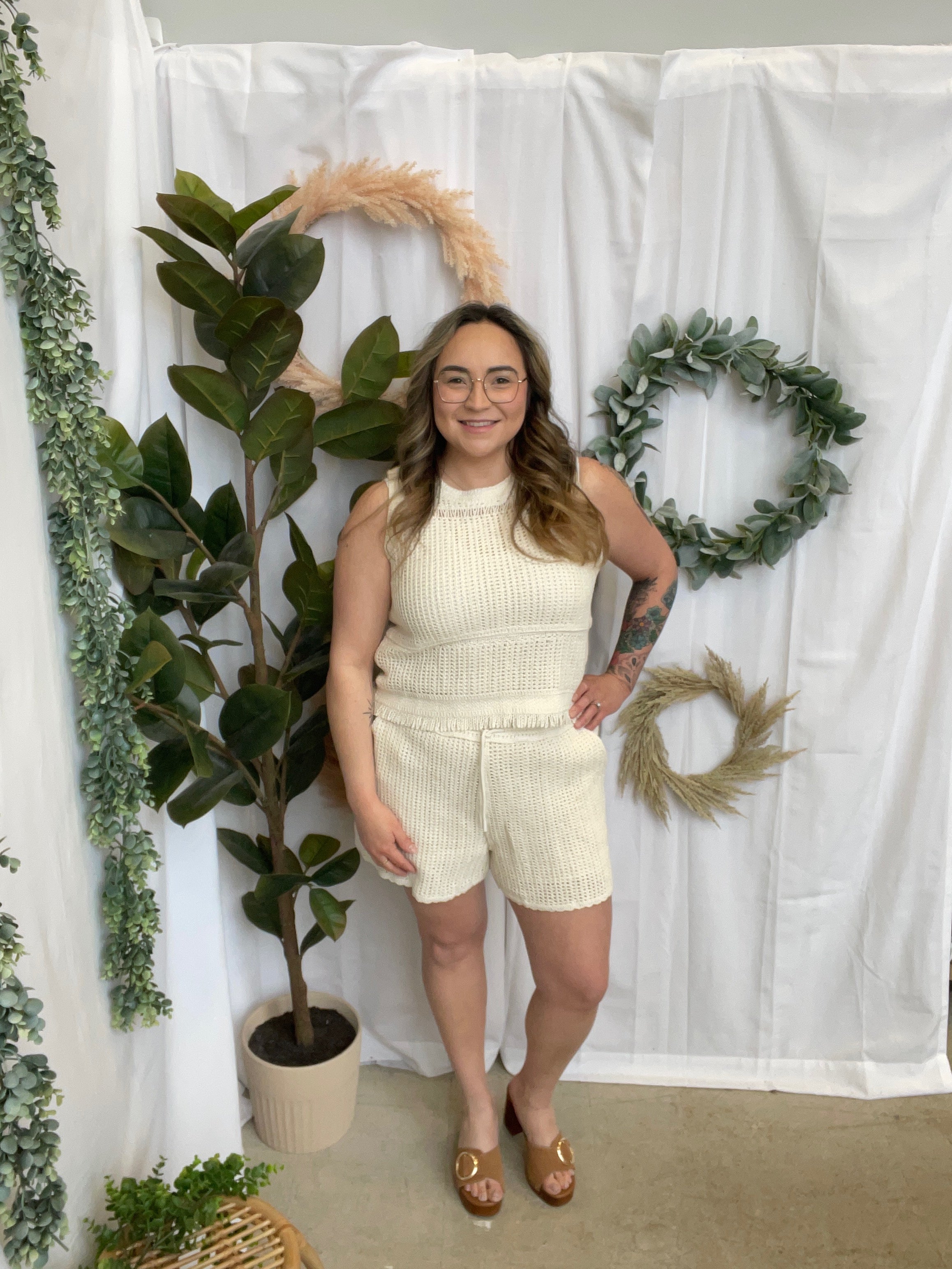 Skies Crochet Shorts-Ivory-Shorts-skies are blue-The Silo Boutique, Women's Fashion Boutique Located in Warren and Grand Forks North Dakota