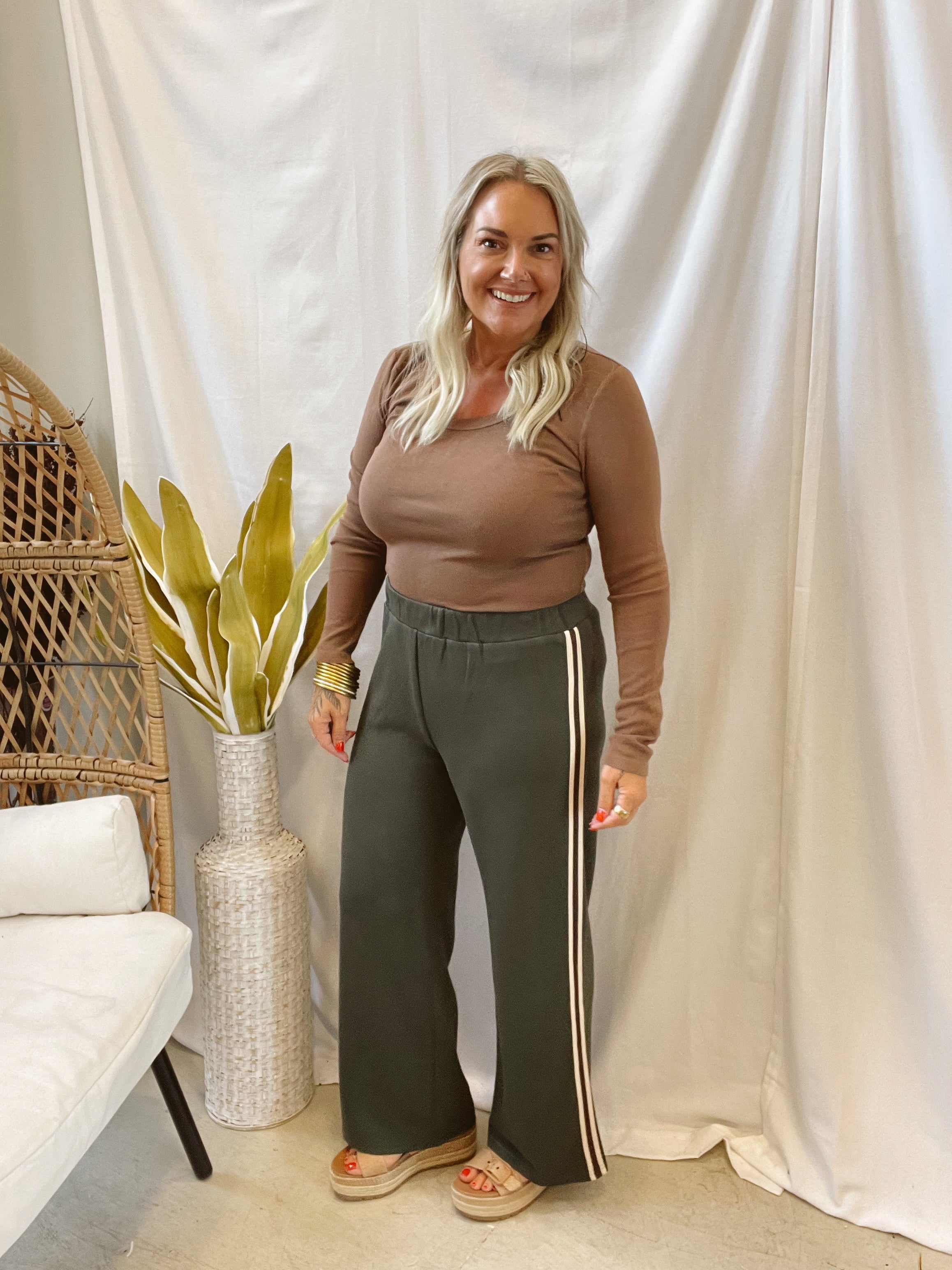 Every Style Track Pants-Green-Pants-mystree-The Silo Boutique, Women's Fashion Boutique Located in Warren and Grand Forks North Dakota