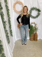 Be Cool Button Up Basic Top-Black-Long Sleeve Tops-be cool-The Silo Boutique, Women's Fashion Boutique Located in Warren and Grand Forks North Dakota