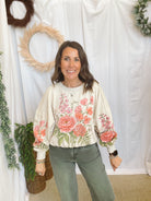 Vintage Botanical Floral Sweatshirt-Beige-Sweatshirts-davi-The Silo Boutique, Women's Fashion Boutique Located in Warren and Grand Forks North Dakota