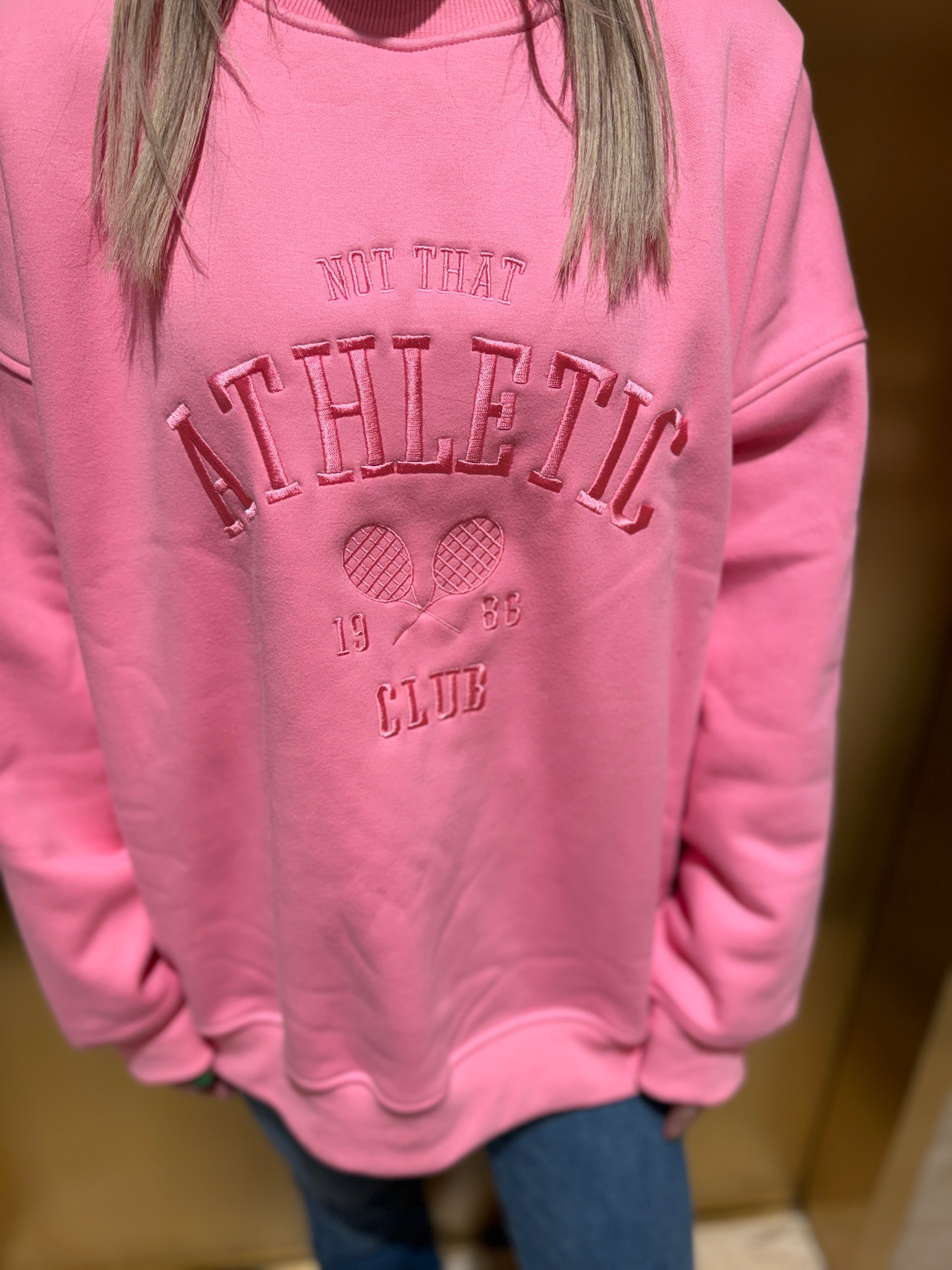 Pink Not Athletic Social Club Sweatshirt-Sweatshirts-gilli-The Silo Boutique, Women's Fashion Boutique Located in Warren and Grand Forks North Dakota