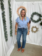 Cool Tencel Top-Blueberry-Short Sleeve Tops-be cool-The Silo Boutique, Women's Fashion Boutique Located in Warren and Grand Forks North Dakota