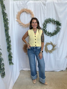 Maggie Sweater Vest Tank-Yellow-Tank Tops-entro-The Silo Boutique, Women's Fashion Boutique Located in Warren and Grand Forks North Dakota
