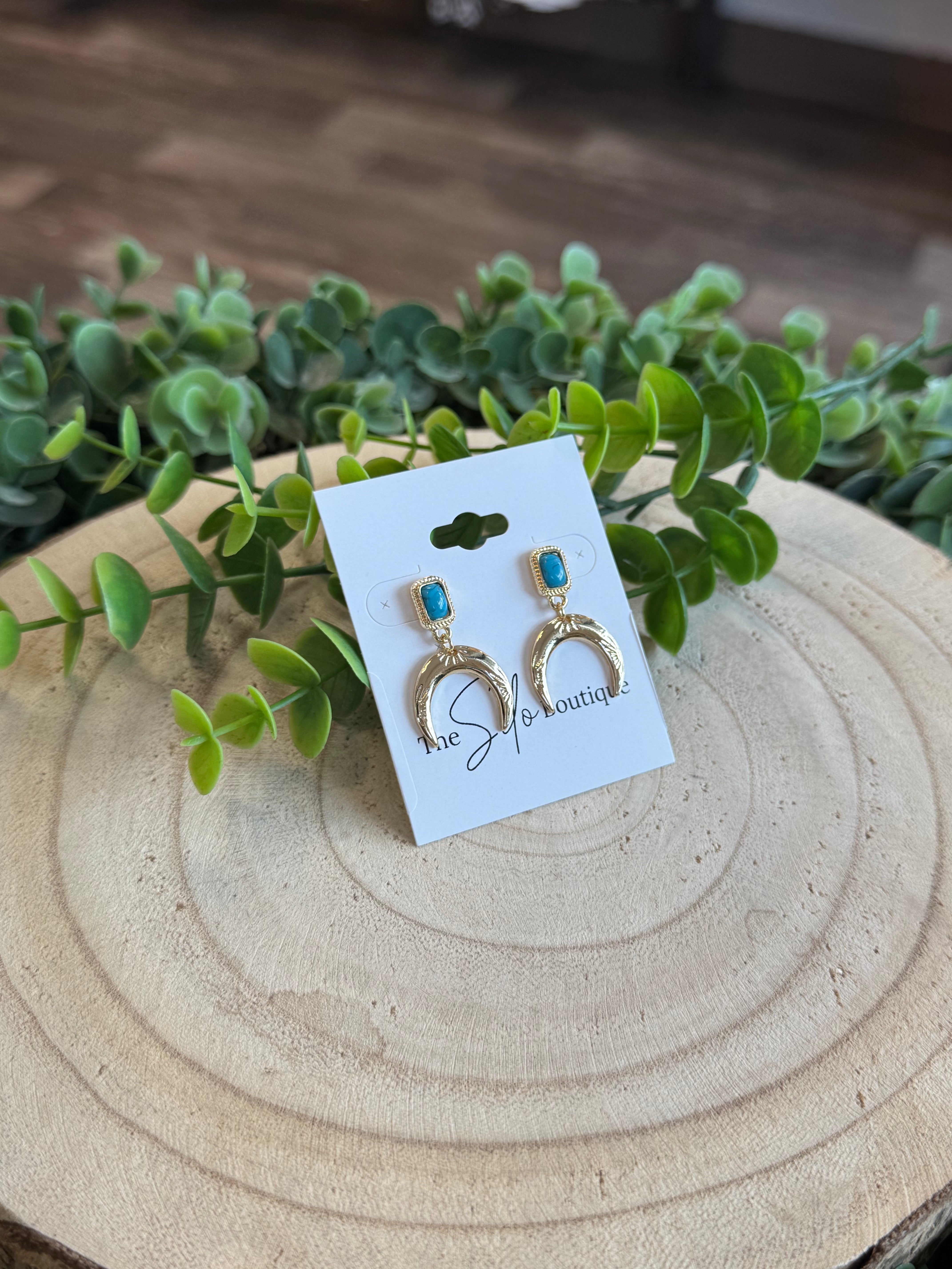 Western Crescent Earrings-Earrings-Fame-The Silo Boutique, Women's Fashion Boutique Located in Warren and Grand Forks North Dakota