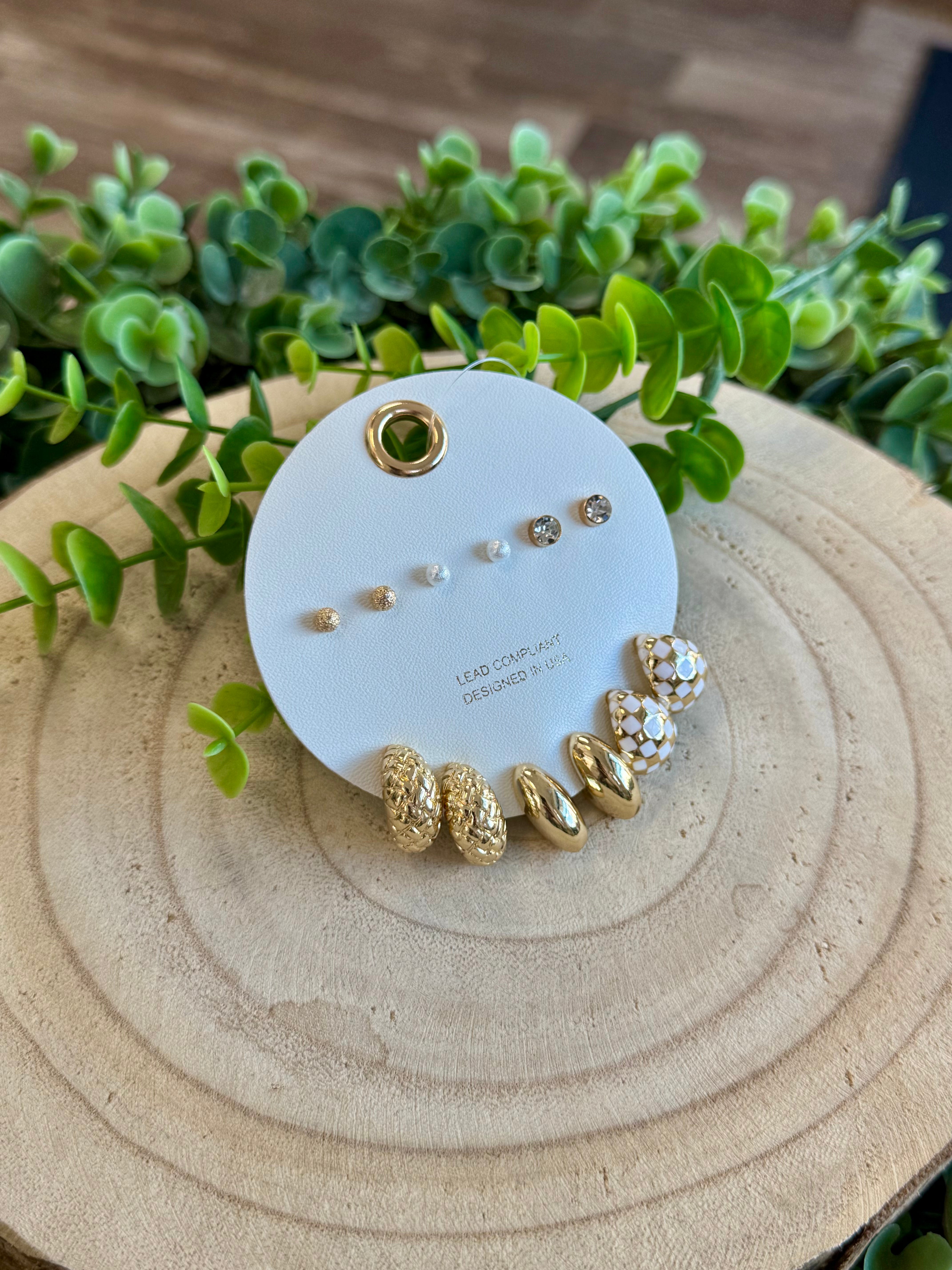 White Earring Set-Earrings-Fame-The Silo Boutique, Women's Fashion Boutique Located in Warren and Grand Forks North Dakota