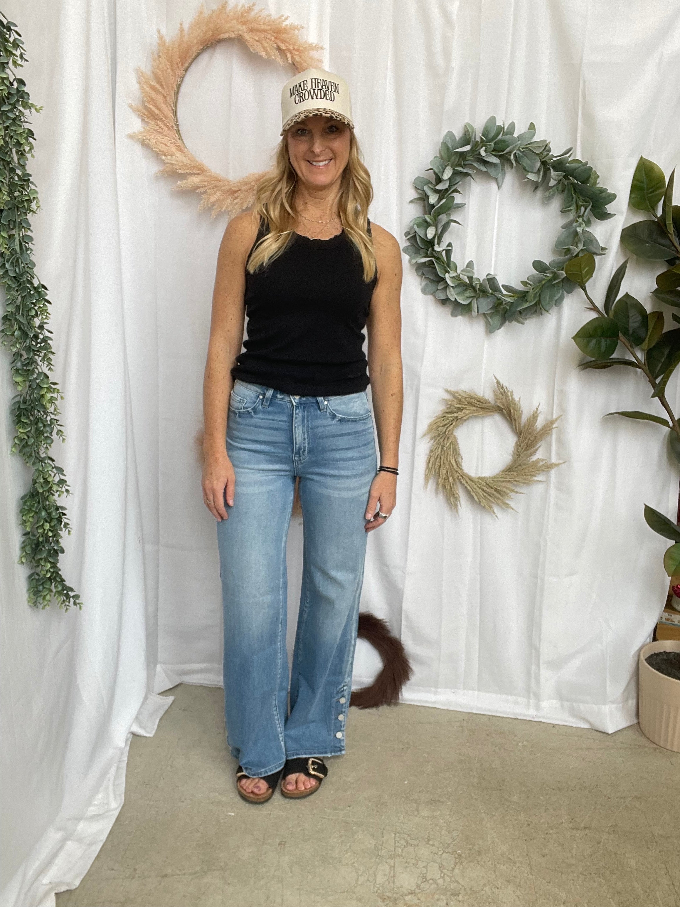 Petra Super Soft Button Detail Flare Jean-Jeans-petra-The Silo Boutique, Women's Fashion Boutique Located in Warren and Grand Forks North Dakota