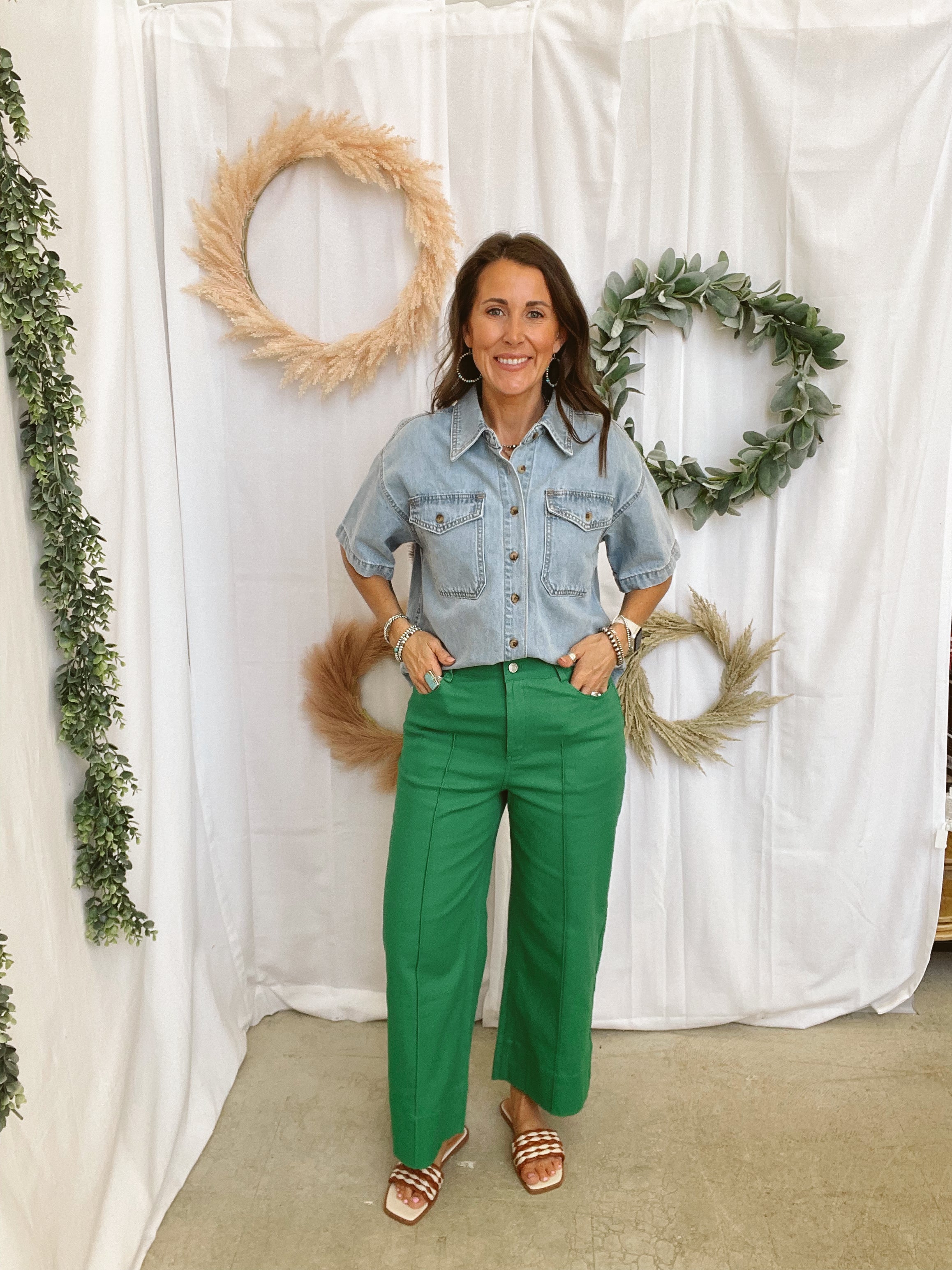 Holly Pant-Green-Pants-entro-The Silo Boutique, Women's Fashion Boutique Located in Warren and Grand Forks North Dakota