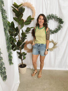 Lime and Pink Striped Tank Top-Tank Tops-wishlist-The Silo Boutique, Women's Fashion Boutique Located in Warren and Grand Forks North Dakota