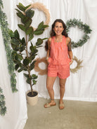 Pink Striped Shorts-Shorts-ENTRO-The Silo Boutique, Women's Fashion Boutique Located in Warren and Grand Forks North Dakota