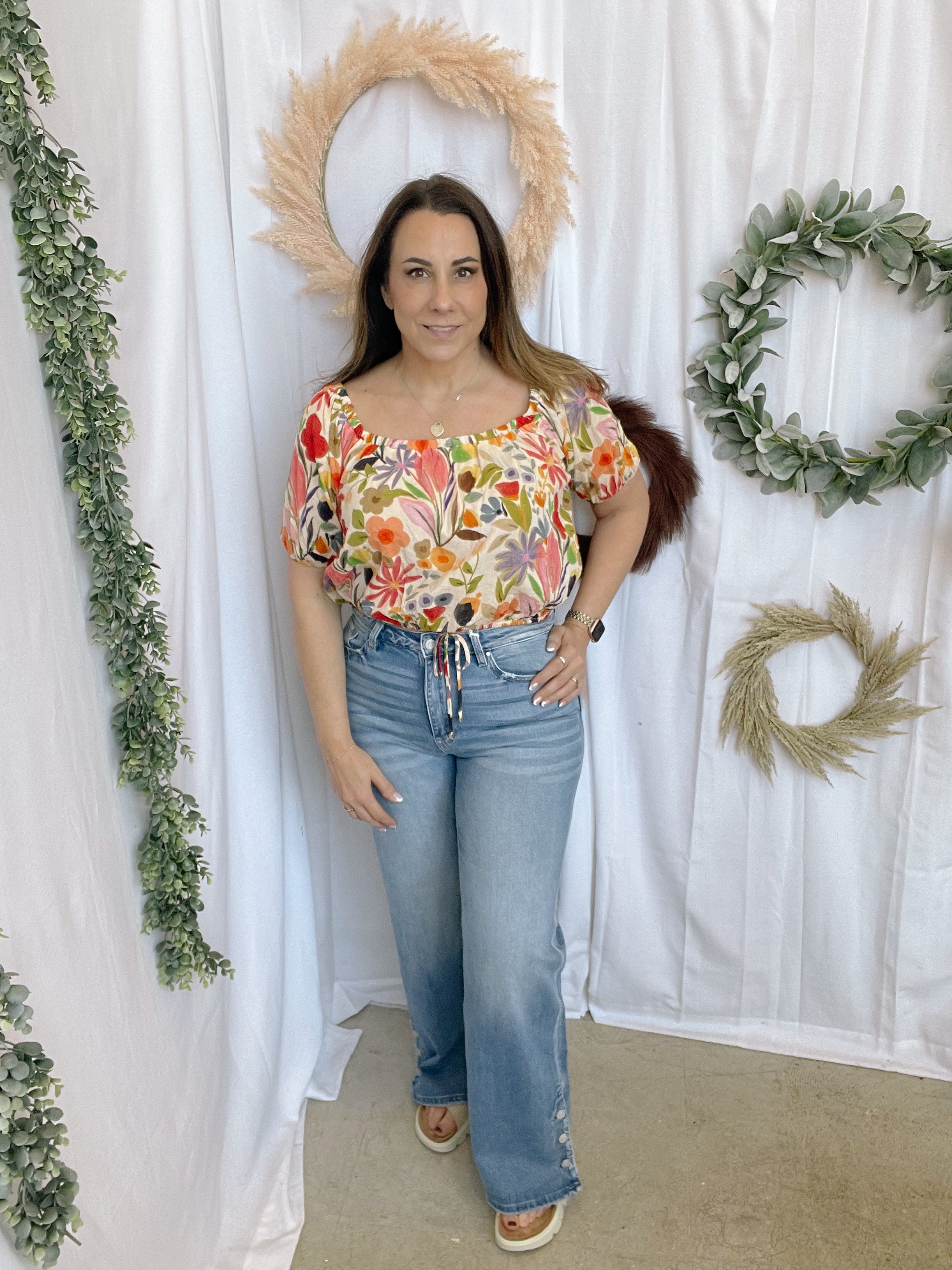 Palm Spring Top-Short Sleeve Tops-by together-The Silo Boutique, Women's Fashion Boutique Located in Warren and Grand Forks North Dakota