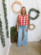 Picnic Plaid Red Tank Top-Tank Tops-entro-The Silo Boutique, Women's Fashion Boutique Located in Warren and Grand Forks North Dakota