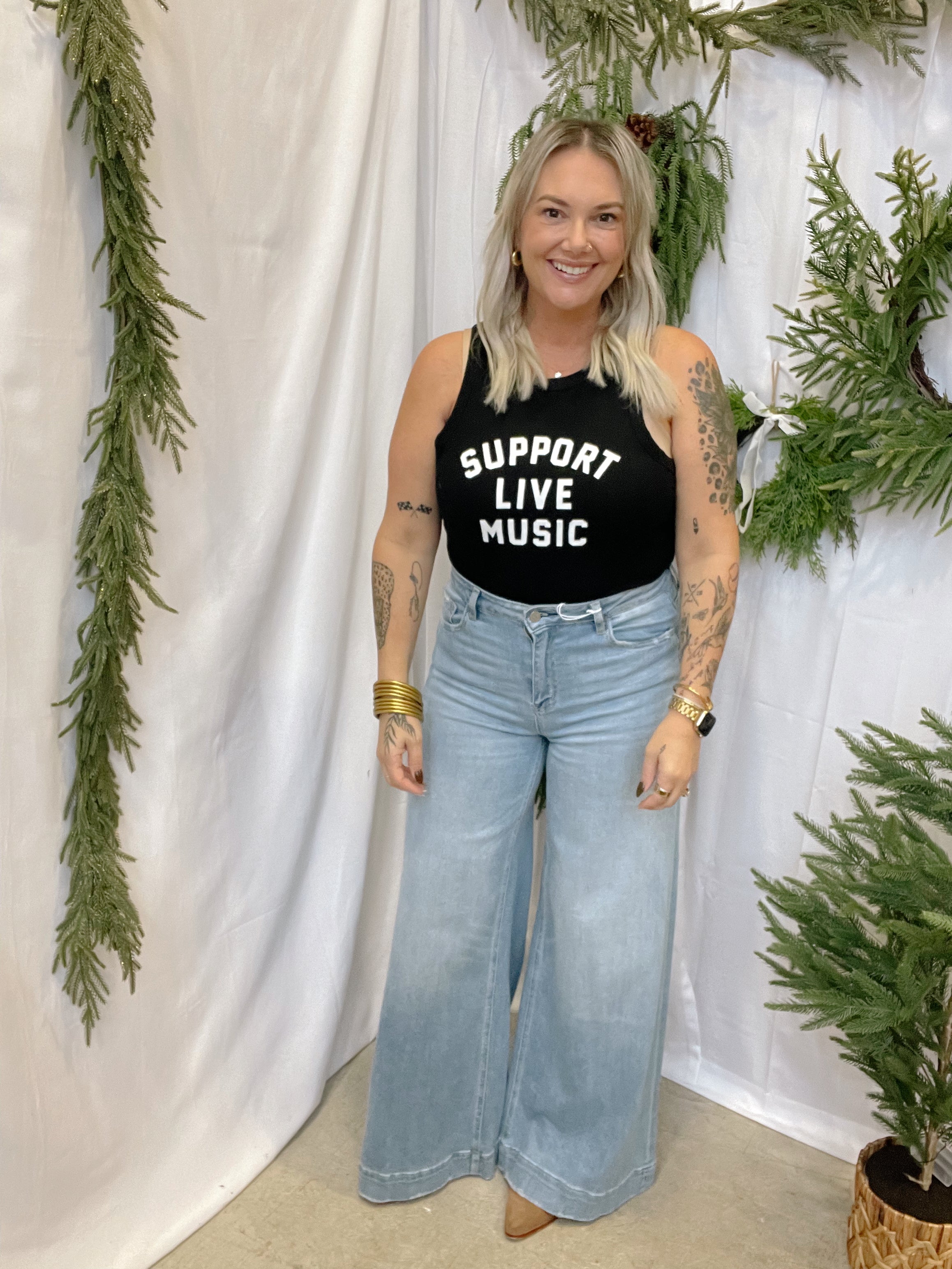 Support Live Music Tank Top-Tank Tops-panache-The Silo Boutique, Women's Fashion Boutique Located in Warren and Grand Forks North Dakota