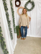 Nikki Mock Neck Sweatshirt-Taupe-sweashirts-hyfve-The Silo Boutique, Women's Fashion Boutique Located in Warren and Grand Forks North Dakota