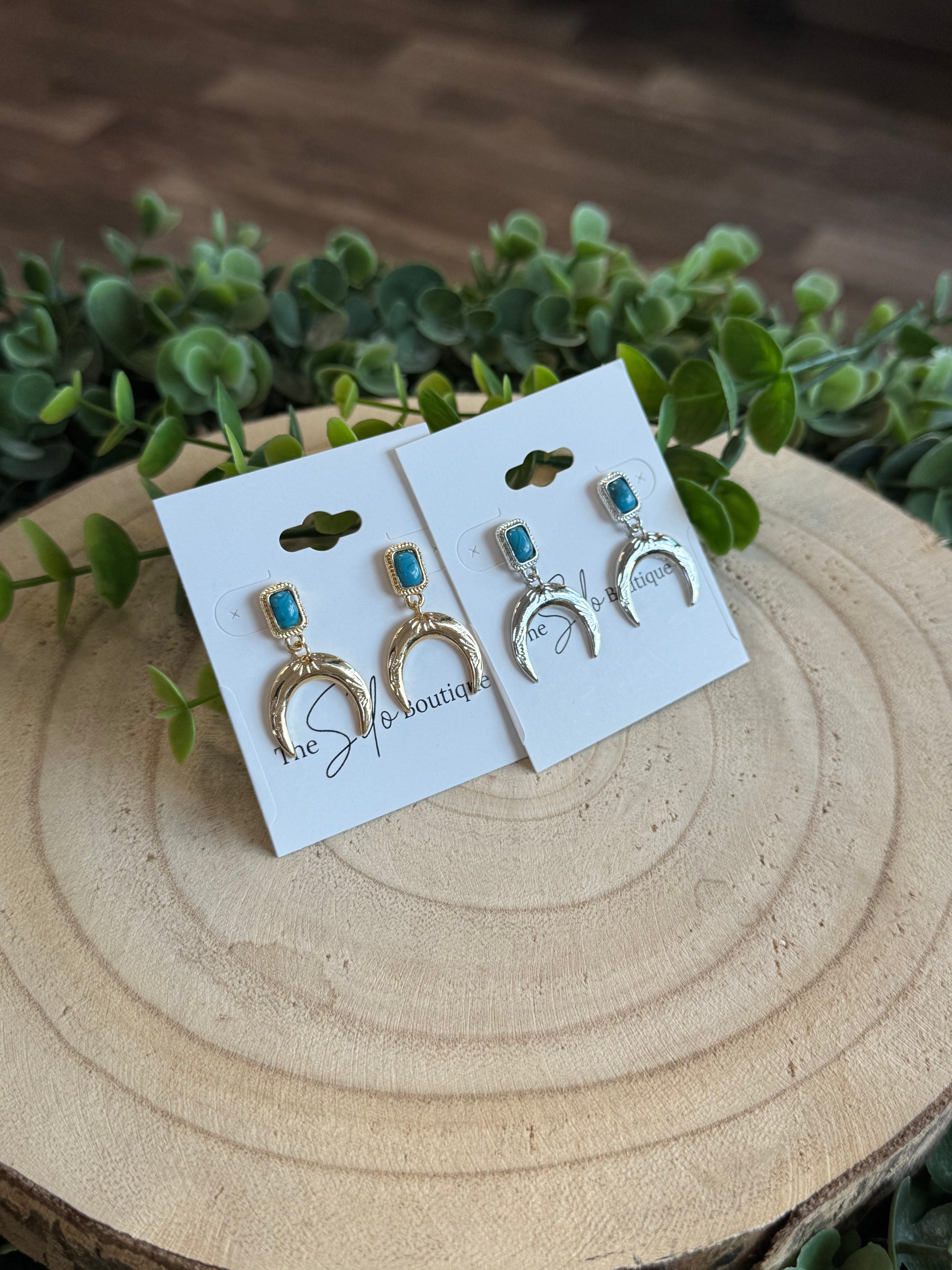 Western Crescent Earrings-Earrings-Fame-The Silo Boutique, Women's Fashion Boutique Located in Warren and Grand Forks North Dakota