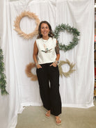 The Lovey Striped Pants-Black-The Silo Boutique-The Silo Boutique, Women's Fashion Boutique Located in Warren and Grand Forks North Dakota