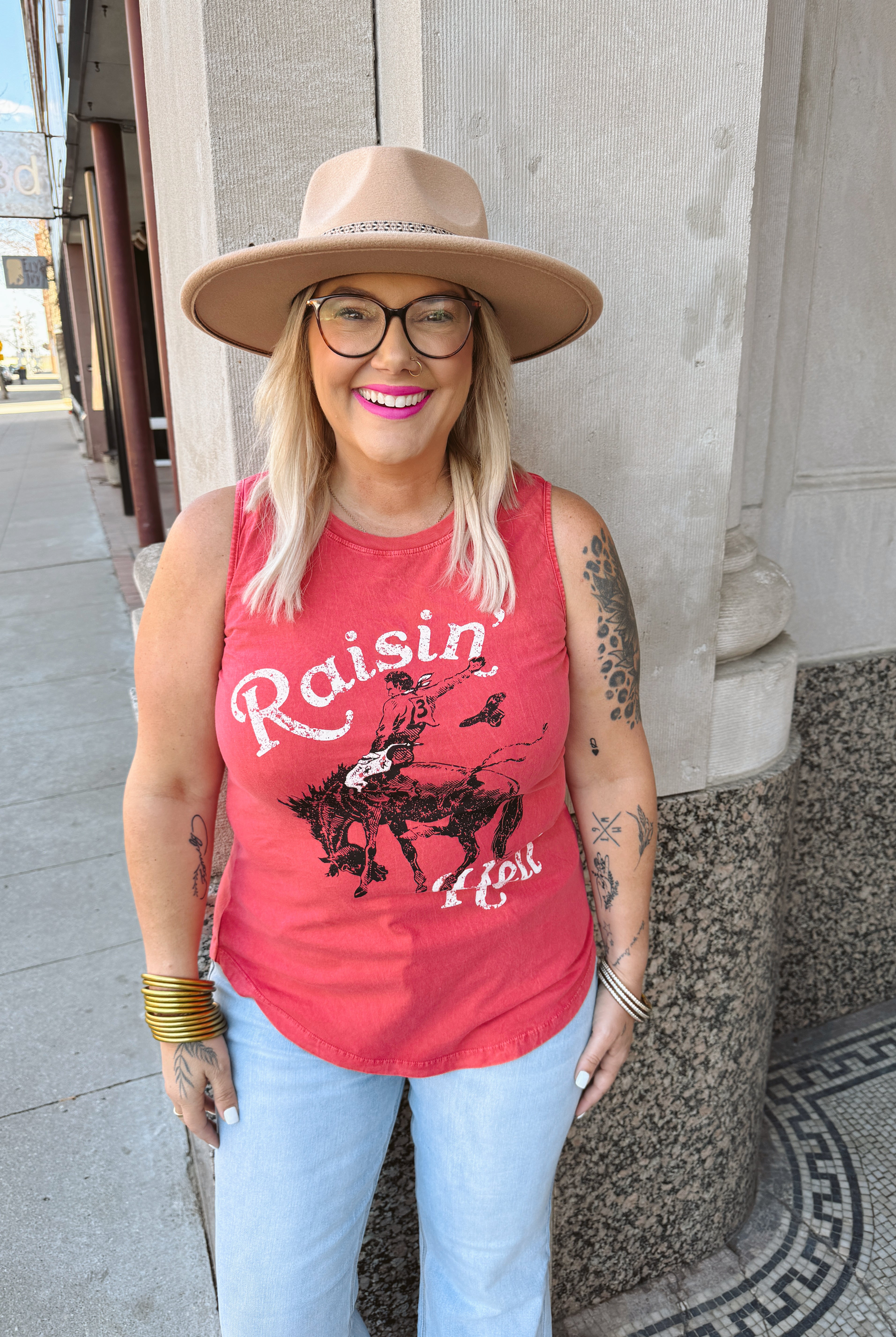 Raisin’ Hell Red Tank Top-Tank Tops-destash-The Silo Boutique, Women's Fashion Boutique Located in Warren and Grand Forks North Dakota