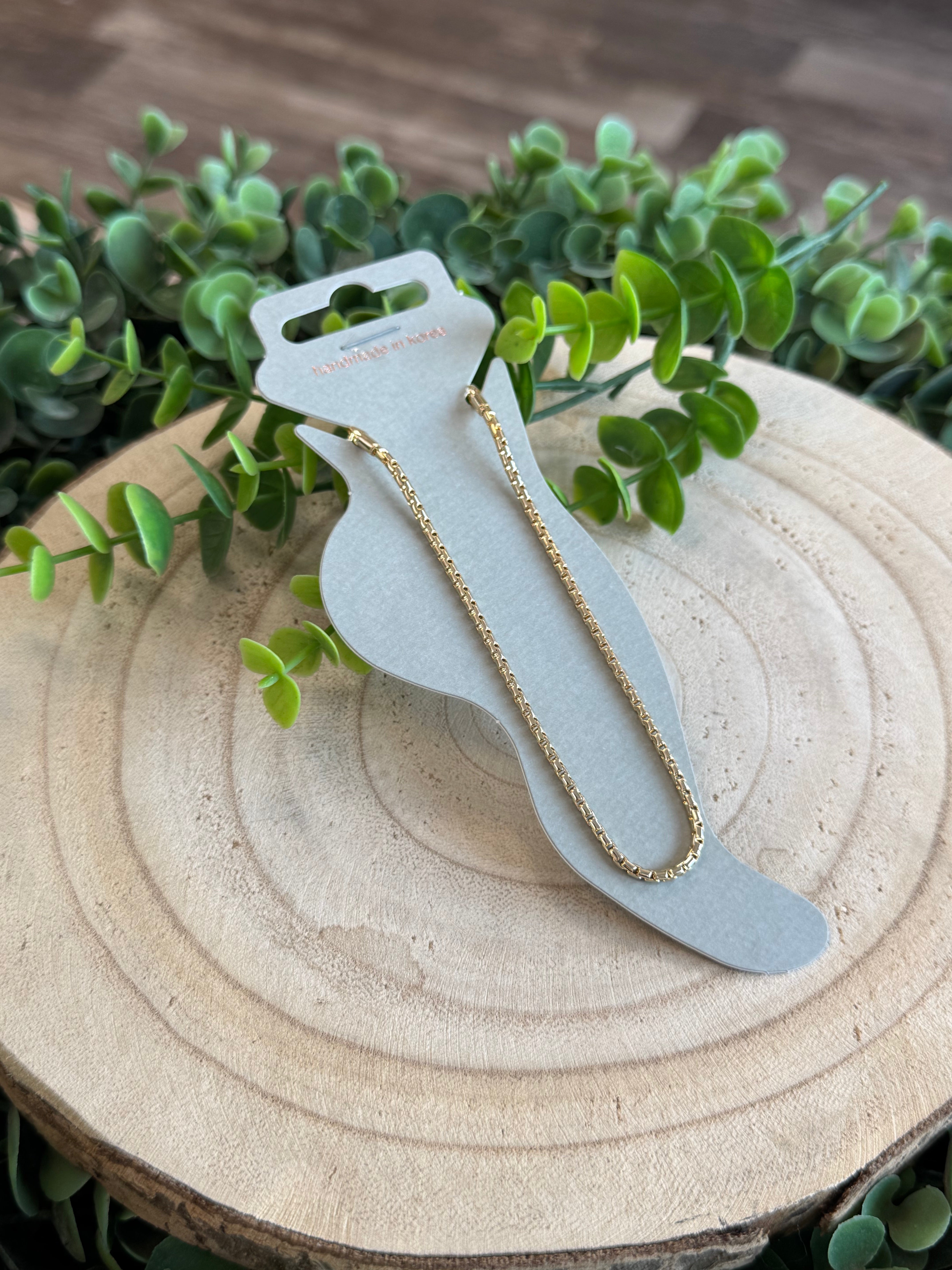 Box Chain Ankle Bracelet-Ankle Bracelets-Fame-The Silo Boutique, Women's Fashion Boutique Located in Warren and Grand Forks North Dakota