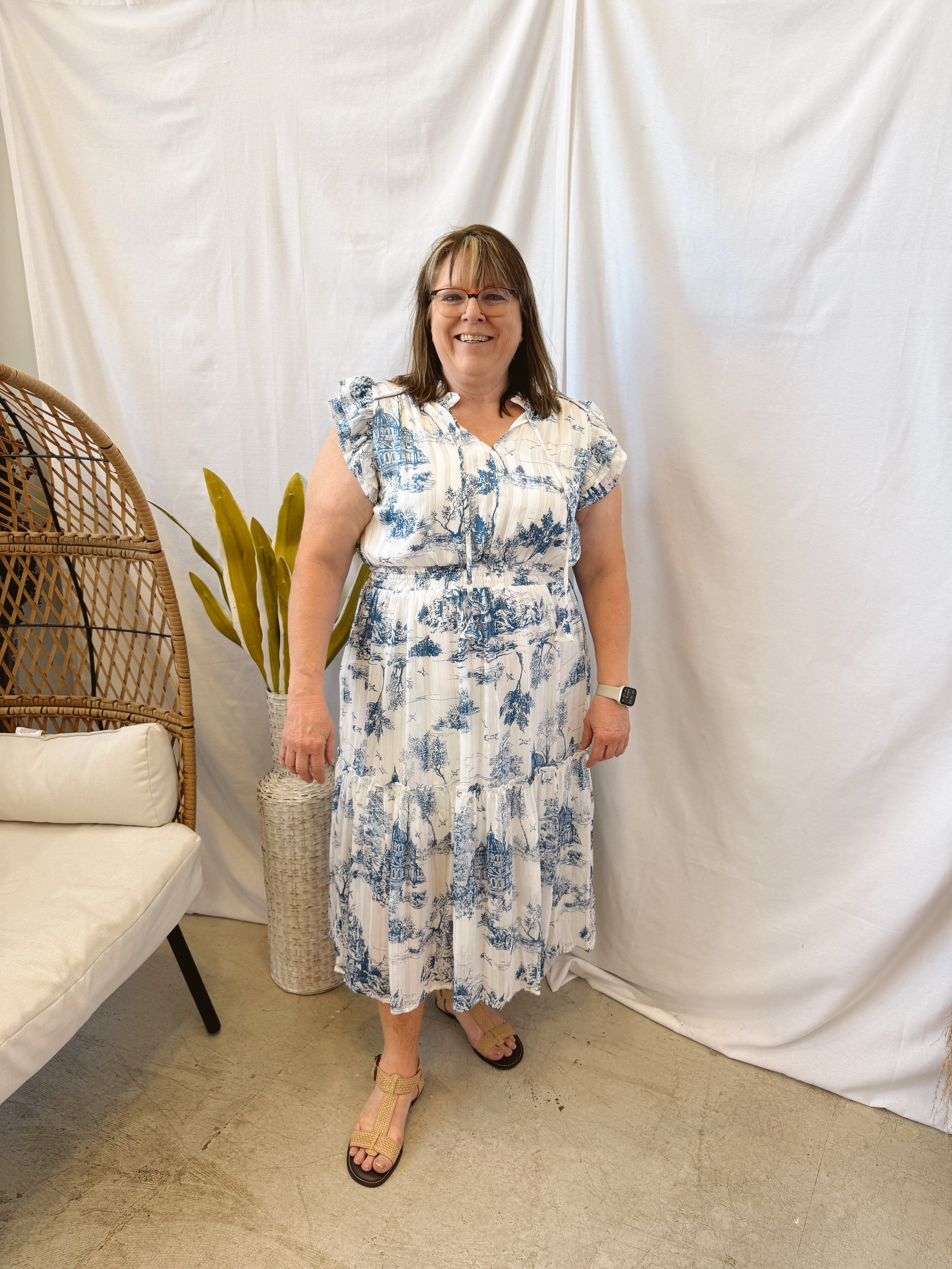 Blue Land Dress-Dresses-Umgee-The Silo Boutique, Women's Fashion Boutique Located in Warren and Grand Forks North Dakota