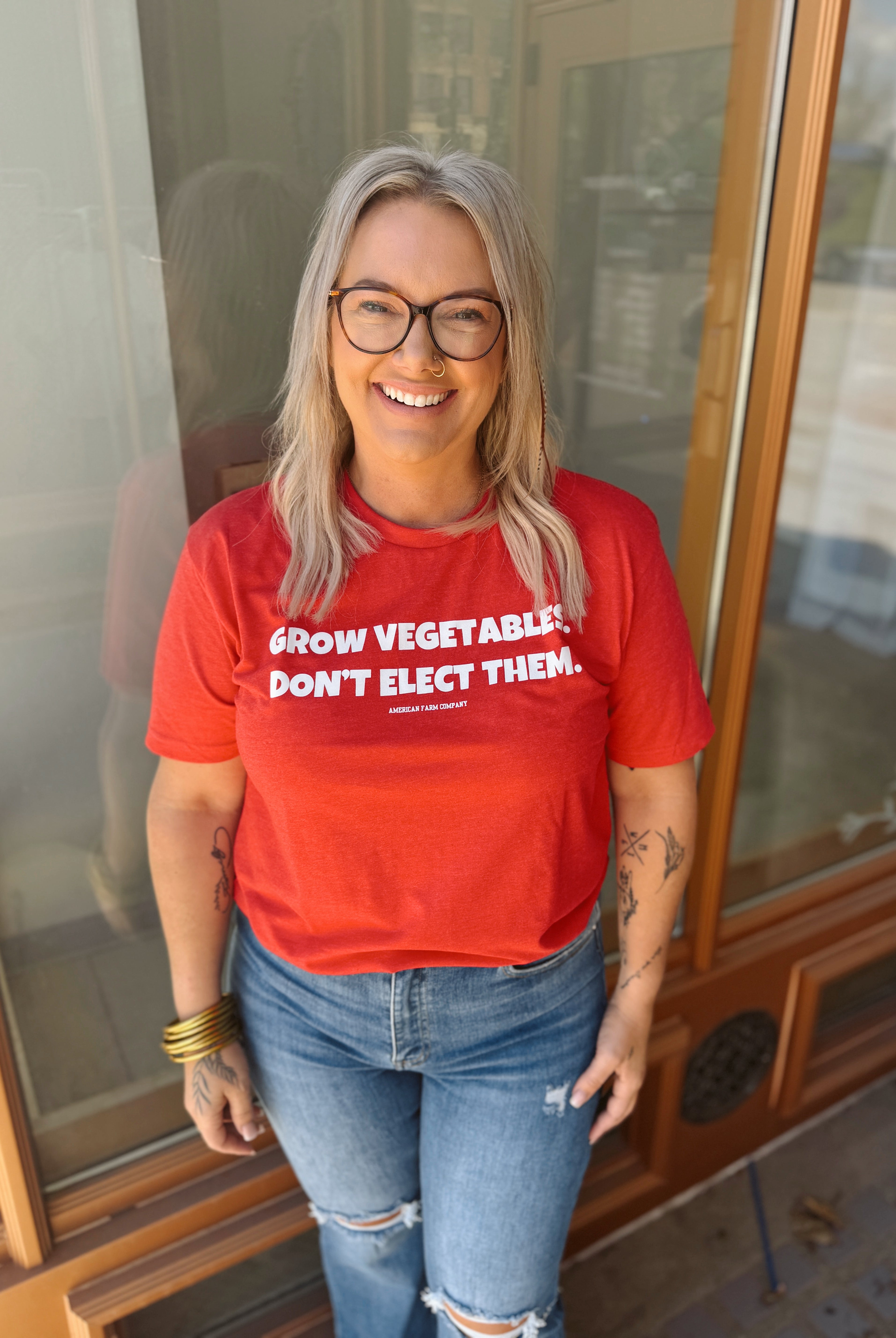 Grow Vegetables, Don't Elect Them' Tee-Graphic Tees-american farm company-The Silo Boutique, Women's Fashion Boutique Located in Warren and Grand Forks North Dakota