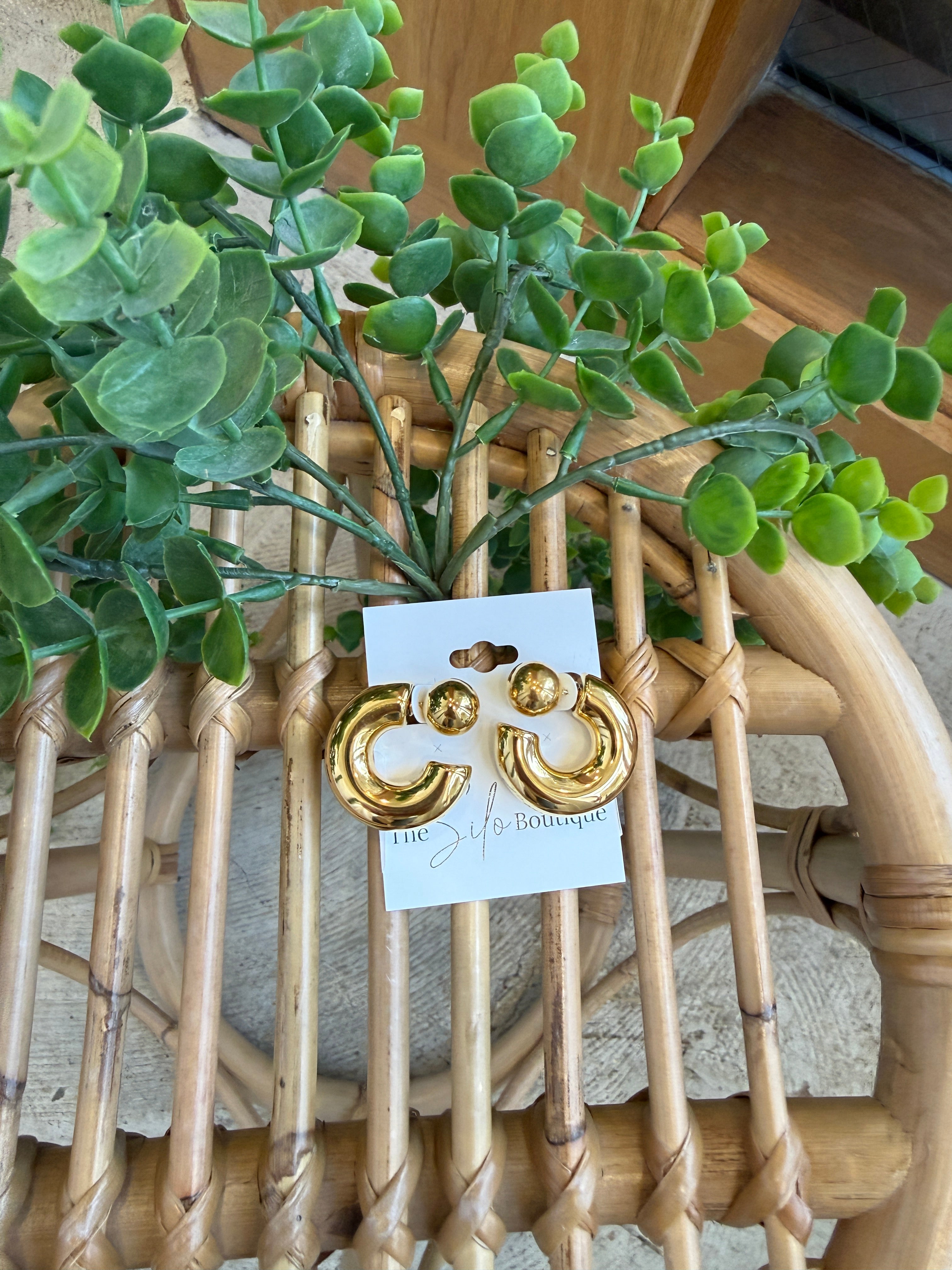 Caroline Reversible Hoop Earrings-Earrings-pretty simple-The Silo Boutique, Women's Fashion Boutique Located in Warren and Grand Forks North Dakota