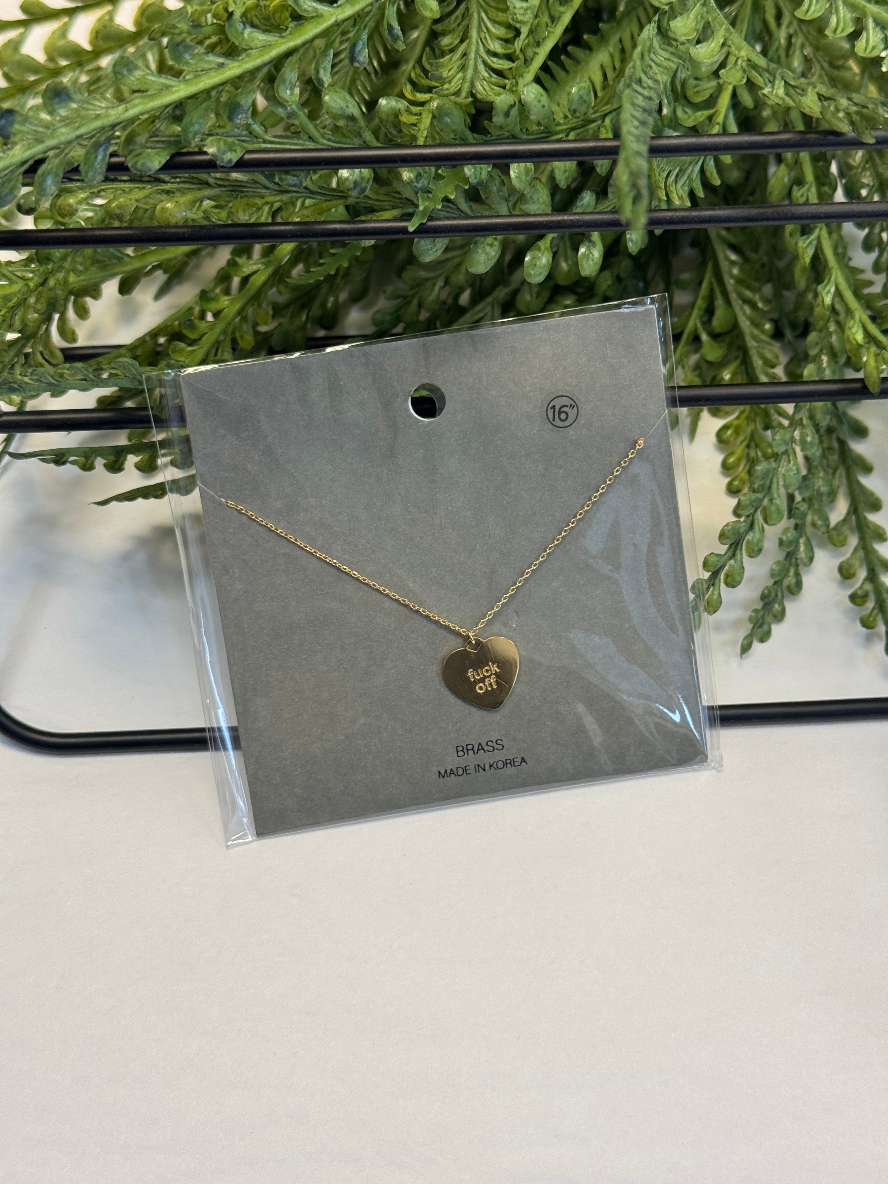 F Off Necklace-Gold-Necklaces-Fame-The Silo Boutique, Women's Fashion Boutique Located in Warren and Grand Forks North Dakota