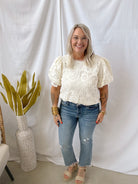 Loving the Lace Look Top-Cream-Short Sleeve Tops-Umgee-The Silo Boutique, Women's Fashion Boutique Located in Warren and Grand Forks North Dakota