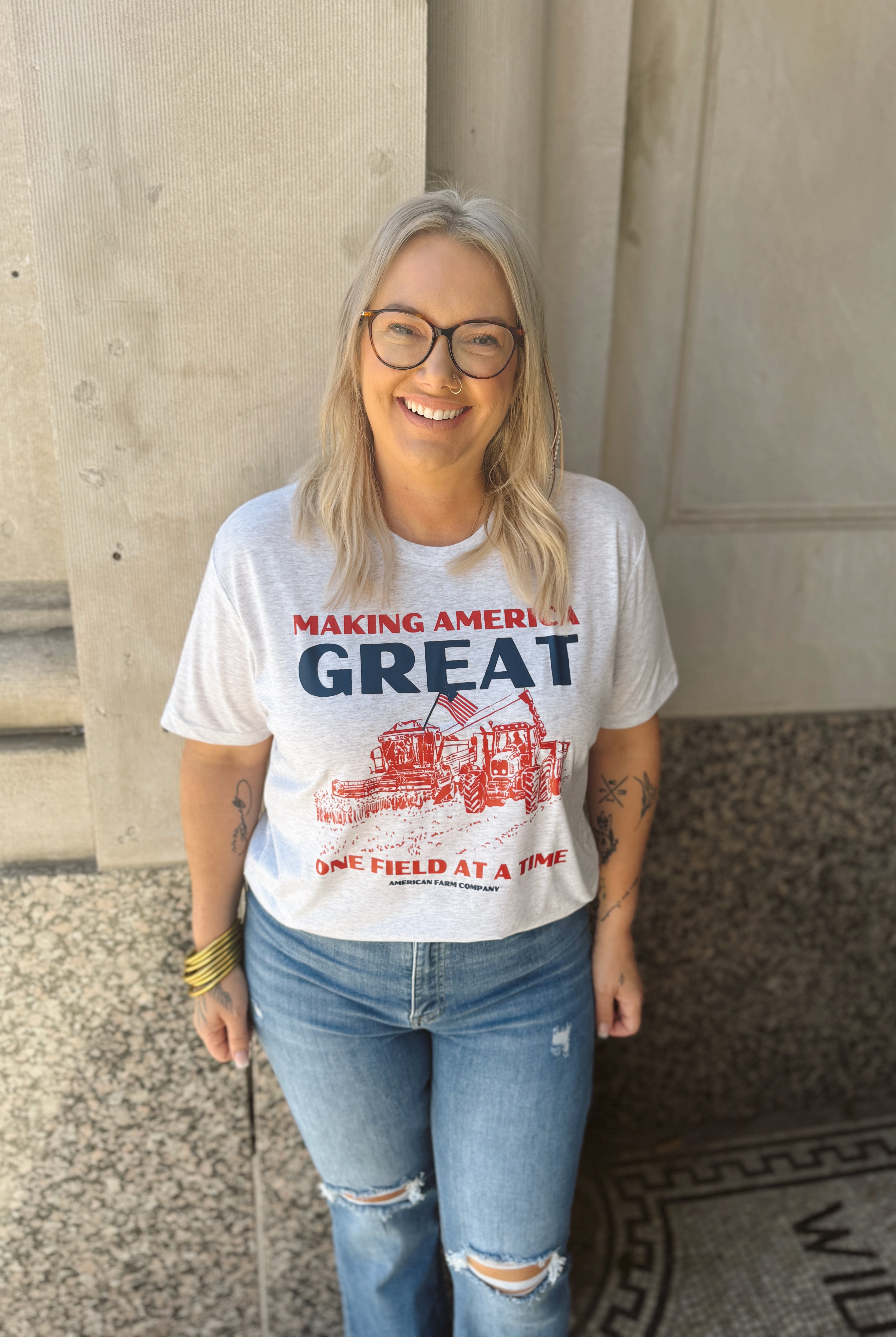 'Making America Great Again' Graphic Tee-Graphic Tees-american farm company-The Silo Boutique, Women's Fashion Boutique Located in Warren and Grand Forks North Dakota
