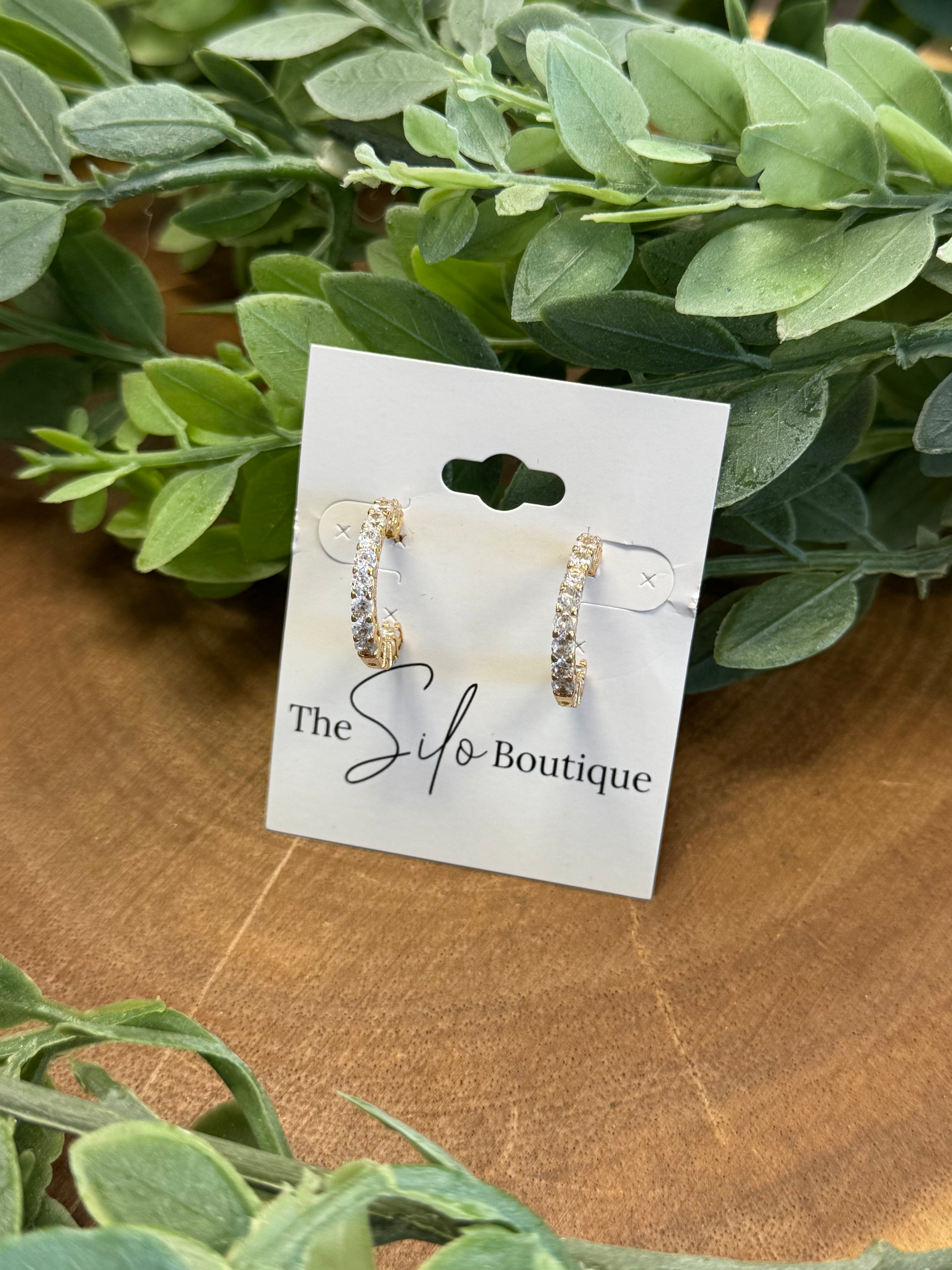 Charlie Gold Dipped CZ Earrings-Earrings-fame-The Silo Boutique, Women's Fashion Boutique Located in Warren and Grand Forks North Dakota