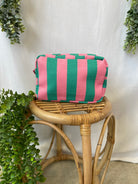 Essential Stripe Cosmetic-Green Pink-Purses-Fair-The Silo Boutique, Women's Fashion Boutique Located in Warren and Grand Forks North Dakota