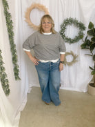 Charlie Striped Rib Banded Top-Short Sleeve Tops-Zenana-The Silo Boutique, Women's Fashion Boutique Located in Warren and Grand Forks North Dakota