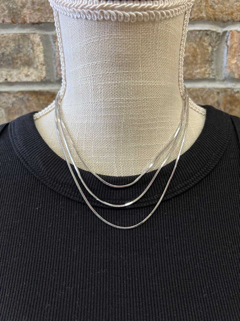 Fame Layered Snake Chain Necklace-Necklaces-Fame-The Silo Boutique, Women's Fashion Boutique Located in Warren and Grand Forks North Dakota